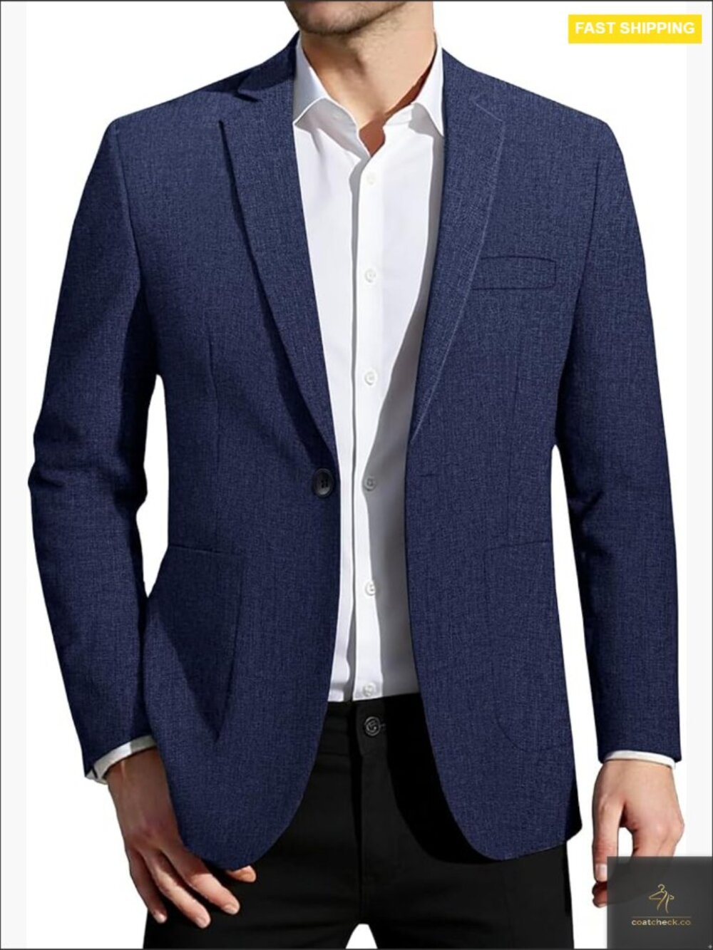 Modern One Button Blazer Lightweight Sport Coat Casual Business Office Wear